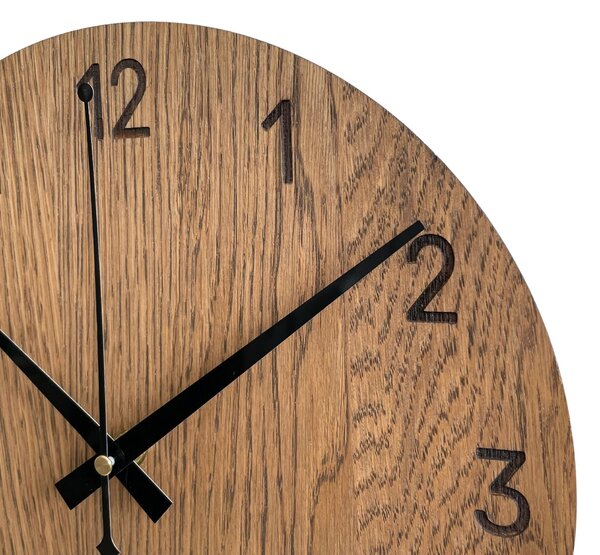 Drevené hodiny do obývačky | MOTREAL: Preglejka Dub - Natural 3041 20 cm 4376-111688 MAS002-A