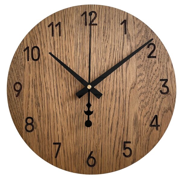 Drevené hodiny do obývačky | MOTREAL: Preglejka Dub - Natural 3041 20 cm 4376-111688 MAS002-A