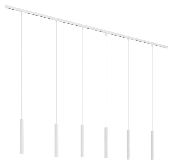 Moderný koľajnicový systém s 6 bielymi závesnými svetlami 1-fázový - Slimline Keno