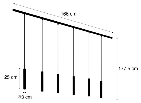 Moderný koľajnicový systém s 6 bielymi závesnými svetlami 1-fázový - Slimline Keno