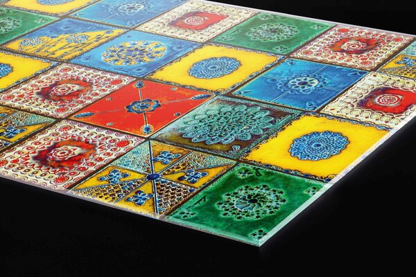 DIMEX | Plexisklo za kuchynskú linku PGT-06060-107 | 60 x 60 cm Lisabonské kachličky