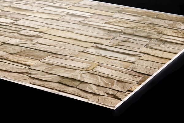 DIMEX | Plexisklo za kuchynskú linku PGT-06040-259 | 60 x 40 cm Béžové prírodné obloženie