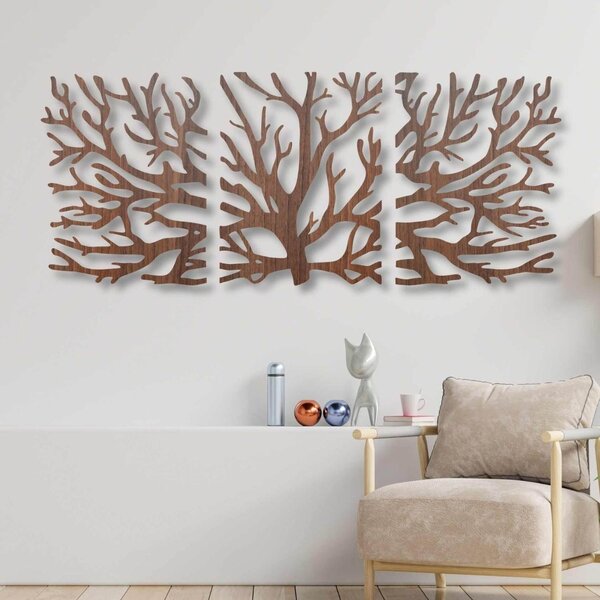 Trojdielny obraz konáre - Moderné vetvy stromu na stenu | JOJKO: HDF - Javor 50 x 20 cm 4381-112797 HDF0502