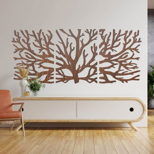 Trojdielny obraz konáre - Moderné vetvy stromu na stenu | JOJKO: HDF - Javor 50 x 20 cm 4381-112797 HDF0502