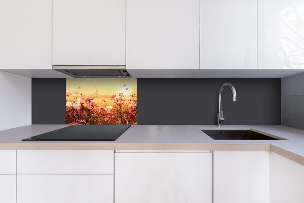 DIMEX | Plexisklo za kuchynskú linku PGT-06040-130 | 60 x 40 cm Kvetinové pole