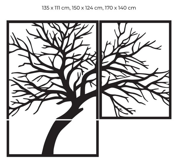 Drevený obraz stromu s vyrezávanými vetvami | Dunak: HDF - Dub Sonoma 40 x 48 cm 4383-80787 HDF0221