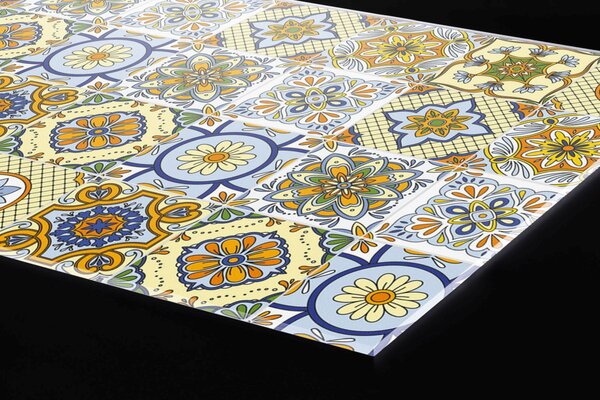 DIMEX | Plexisklo za kuchynskú linku PGT-06040-164 | 60 x 40 cm Žlté kachličky