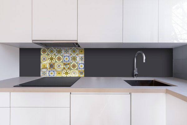 DIMEX | Plexisklo za kuchynskú linku PGT-06040-164 | 60 x 40 cm Žlté kachličky