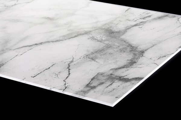 DIMEX | Plexisklo za kuchynskú linku PGT-06060-108 | 60 x 60 cm Biely mramor