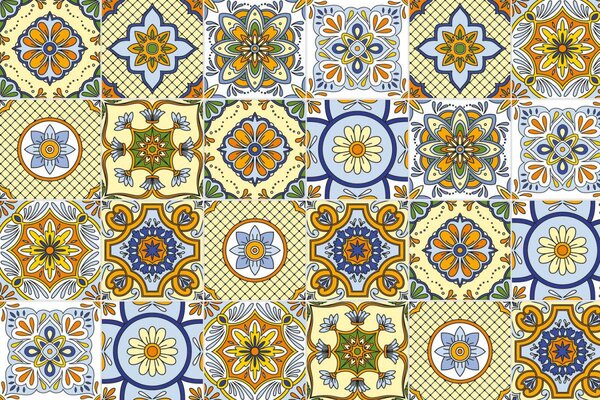 DIMEX | Plexisklo za kuchynskú linku PGT-06040-164 | 60 x 40 cm Žlté kachličky