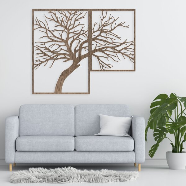 Drevený obraz stromu s vyrezávanými vetvami | Dunak: HDF - Dub Sonoma 40 x 48 cm 4383-80787 HDF0221