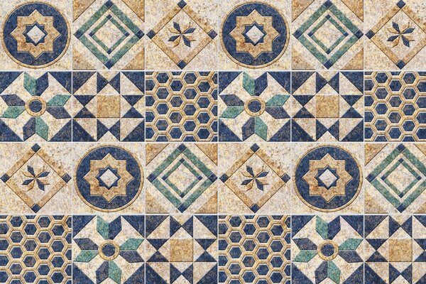 DIMEX | Plexisklo za kuchynskú linku PGT-06040-165 | 60 x 40 cm Modré kachličky