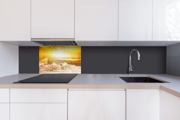 DIMEX | Plexisklo za kuchynskú linku PGT-06040-204 | 60 x 40 cm Vlny v západe slnka