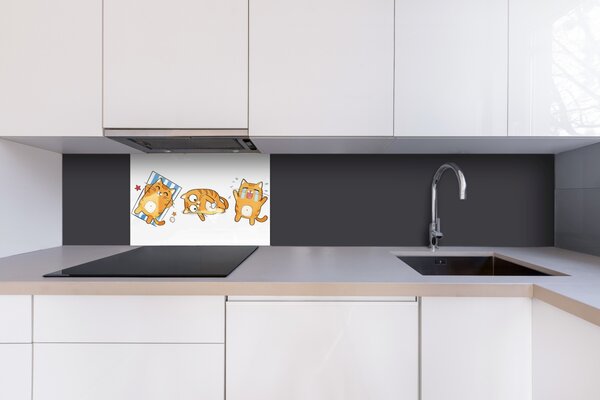DIMEX | Plexisklo za kuchynskú linku PGT-06040-184 | 60 x 40 cm Mačacie emócie