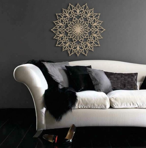 Drevená nástenná dekorácia Mandala Lotus | QUASAR: HDF - Javor 20 cm 4394-113018 HDF0247