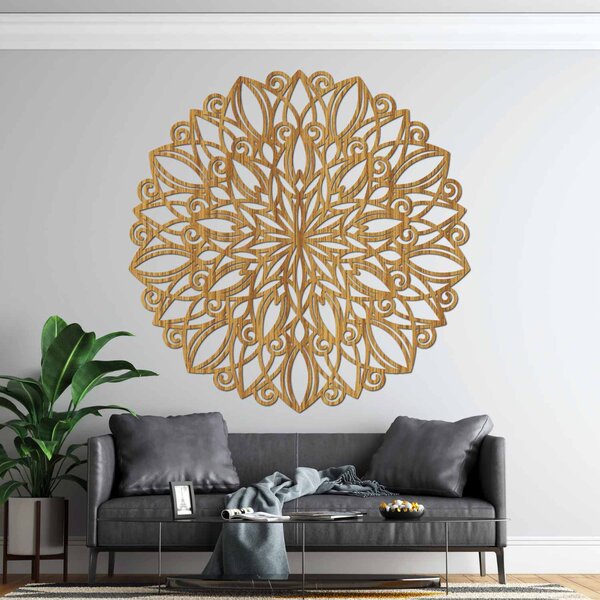 Mandala na stenu – symbol rovnováhy a krásy | REBUSS: HDF - Zlatý Dub 20 cm 4395-82316 HDF0246