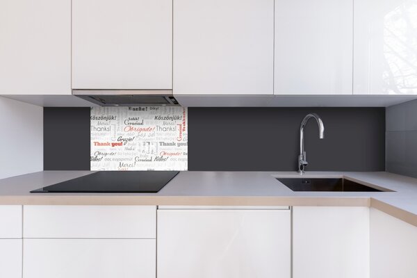 DIMEX | Plexisklo za kuchynskú linku PGT-06040-094 | 60 x 40 cm Nápisy ďakujem
