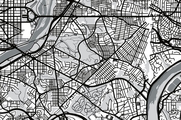 DIMEX | Plexisklo za kuchynskú linku PGT-06040-186 | 60 x 40 cm Mapa Washingtonu D.C