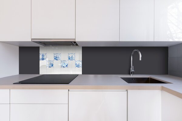 DIMEX | Plexisklo za kuchynskú linku PGT-06040-167 | 60 x 40 cm Modré kachličky