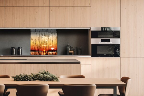 DIMEX | Plexisklo za kuchynskú linku PGT-06060-129 | 60 x 60 cm Rákos