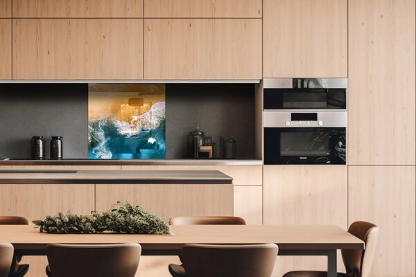 DIMEX | Plexisklo za kuchynskú linku PGT-06060-163 | 60 x 60 cm Modrý oceán