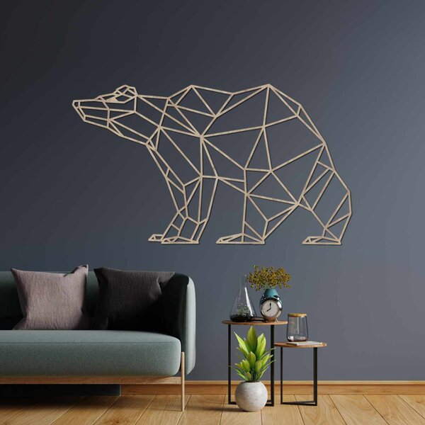 Drevený obraz na stenu Geometrický medveď | BRUKO: HDF - Javor 60 x 34 cm 4399-83168 HDF0244