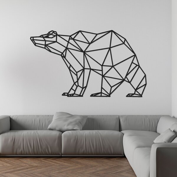 Drevený obraz na stenu Geometrický medveď | BRUKO: HDF - Javor 60 x 34 cm 4399-83168 HDF0244