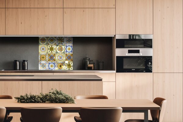 DIMEX | Plexisklo za kuchynskú linku PGT-06060-164 | 60 x 60 cm Žlté kachličky