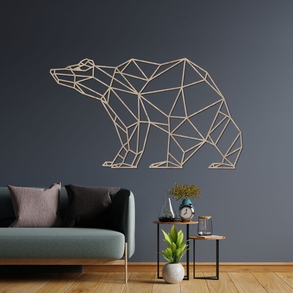 Drevený obraz na stenu Geometrický medveď | BRUKO: HDF - Javor 60 x 34 cm 4399-83168 HDF0244