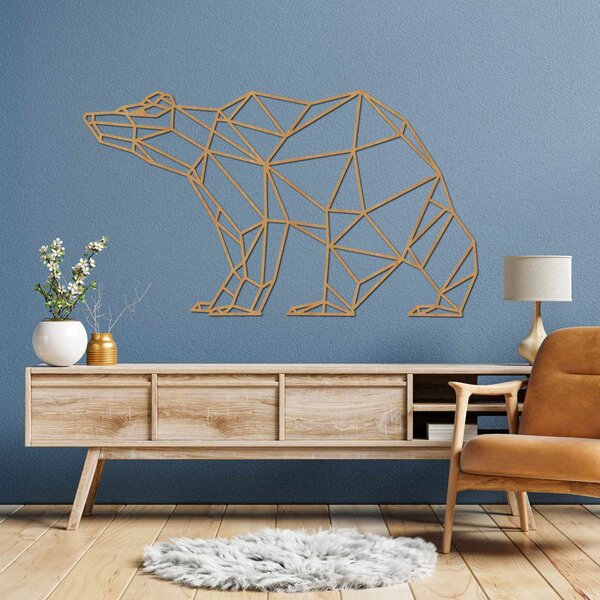 Drevený obraz na stenu Geometrický medveď | BRUKO: HDF - Javor 60 x 34 cm 4399-83168 HDF0244