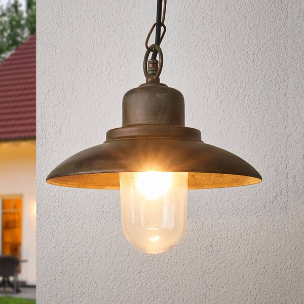 Moretti Luce Vonkajšie závesné svietidlo PALERMO, Hnedá / staromosadz, Mosadz, Vidiecky / Rustikálny, Závesné svietidlo