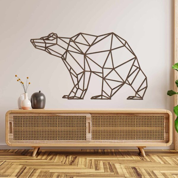 Drevený obraz na stenu Geometrický medveď | BRUKO: HDF - Javor 60 x 34 cm 4399-83168 HDF0244