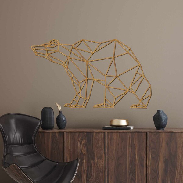 Drevený obraz na stenu Geometrický medveď | BRUKO: HDF - Javor 60 x 34 cm 4399-83168 HDF0244