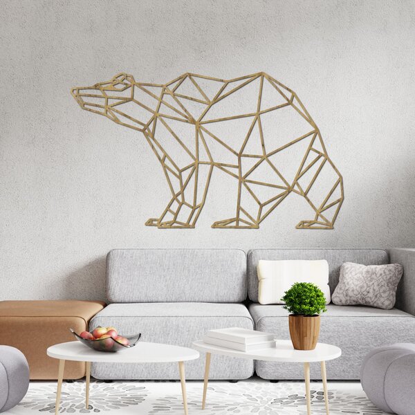 Drevený obraz na stenu Geometrický medveď | BRUKO: HDF - Javor 60 x 34 cm 4399-83168 HDF0244