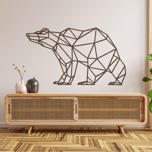 Drevený obraz na stenu Geometrický medveď | BRUKO: HDF - Javor 60 x 34 cm 4399-83168 HDF0244