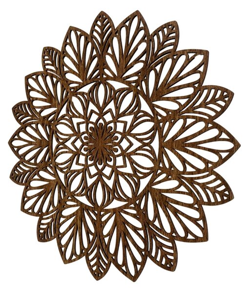 Drevená mandala na stenu | LOTUS: HDF - Orech 20 cm 4402-83848 HDF0255