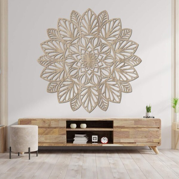 Drevená mandala na stenu | LOTUS: HDF - Orech 20 cm 4402-83848 HDF0255