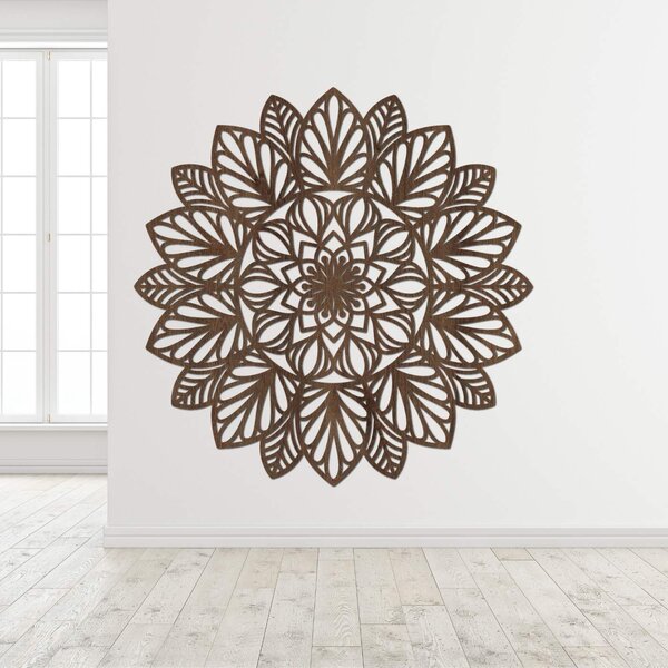 Drevená mandala na stenu | LOTUS: HDF - Orech 20 cm 4402-83848 HDF0255