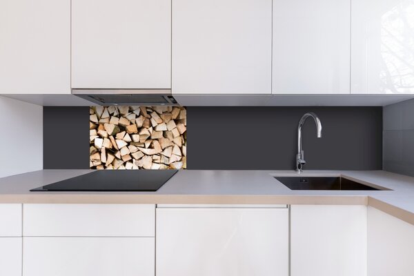 DIMEX | Plexisklo za kuchynskú linku PGT-06040-031 | 60 x 40 cm Drevené polená