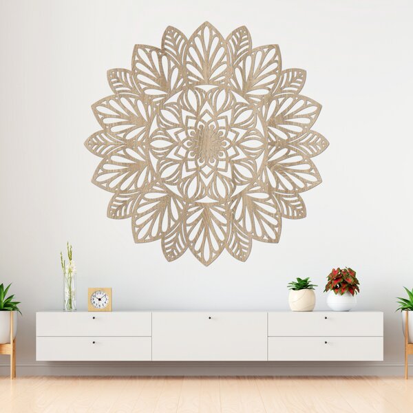 Drevená mandala na stenu | LOTUS: HDF - Orech 20 cm 4402-83848 HDF0255