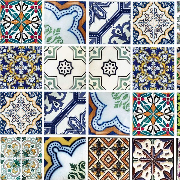 DIMEX | Plexisklo za kuchynskú linku PGT-06060-244 | 60 x 60 cm Lisabonské kachličky