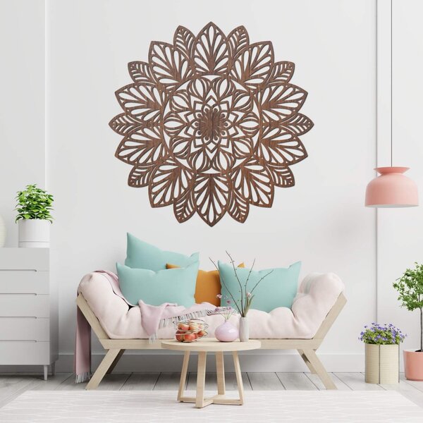 Drevená mandala na stenu | LOTUS: HDF - Orech 20 cm 4402-83848 HDF0255