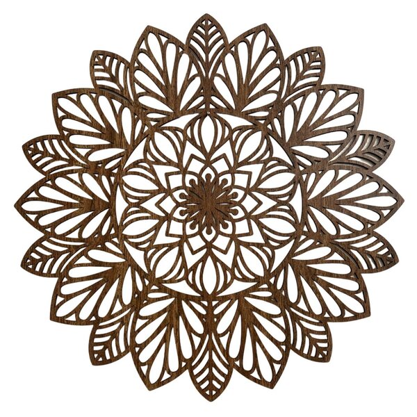 Drevená mandala na stenu | LOTUS: HDF - Orech 20 cm 4402-83848 HDF0255
