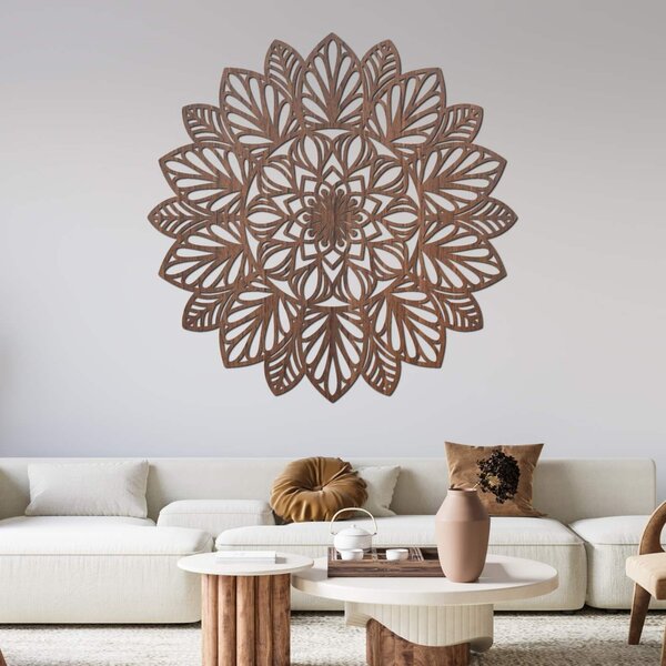 Drevená mandala na stenu | LOTUS: HDF - Orech 20 cm 4402-83848 HDF0255