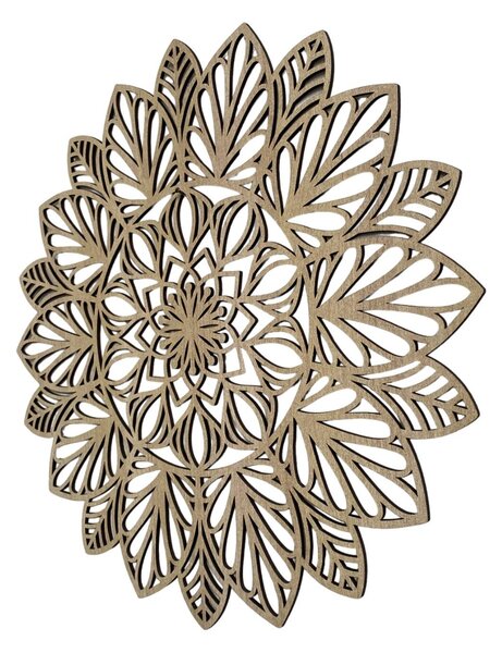 Drevená mandala na stenu | LOTUS: HDF - Orech 20 cm 4402-83848 HDF0255