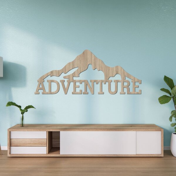 Vyrezávaný drevený obraz na stenu hory - ADVENTURE: HDF - Javor 60 x 25 cm 4406-84813 HDF0406