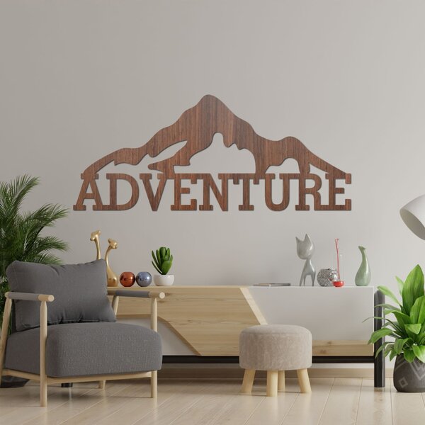 Vyrezávaný drevený obraz na stenu hory - ADVENTURE: HDF - Javor 60 x 25 cm 4406-84813 HDF0406