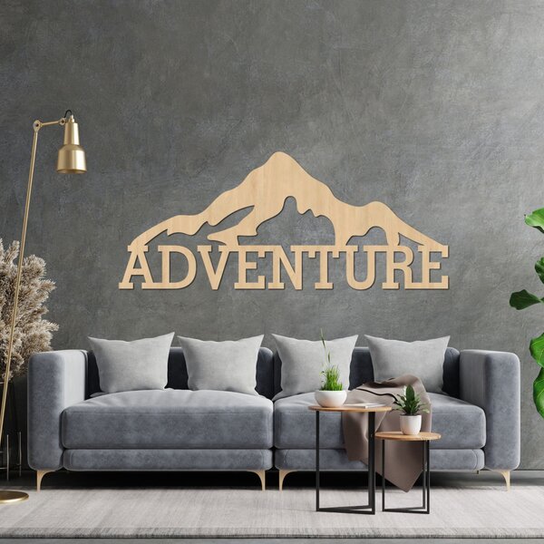 Vyrezávaný drevený obraz na stenu hory - ADVENTURE: HDF - Javor 60 x 25 cm 4406-84813 HDF0406