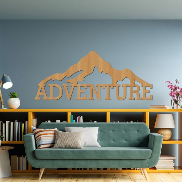 Vyrezávaný drevený obraz na stenu hory - ADVENTURE: HDF - Javor 60 x 25 cm 4406-84813 HDF0406
