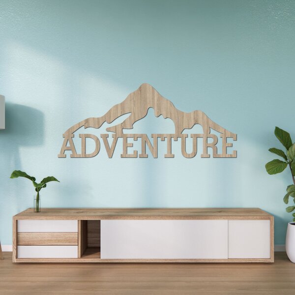 Vyrezávaný drevený obraz na stenu hory - ADVENTURE: HDF - Javor 60 x 25 cm 4406-84813 HDF0406